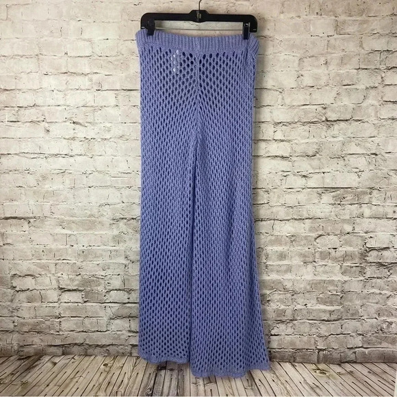 The Ragged Priest Wide Leg LIVEWIRE Pants Light Purple Open Knit Acrylic XS/S - Picture 2 of 10